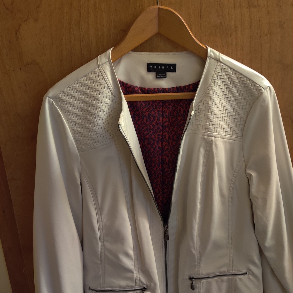 Tribal Faux Leather Jacket